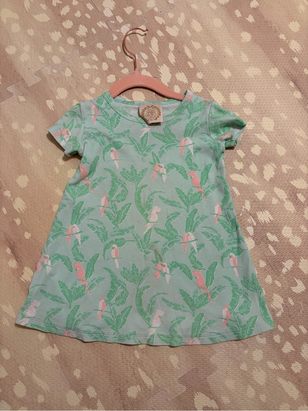 The Beaufort Bonnet Company Mint Green Parrot Leaf Print Dress